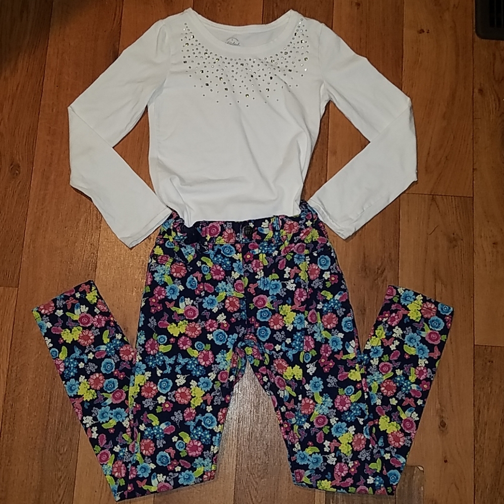 Girls outfit Faded Glory shirt/ 1989 jeans size10